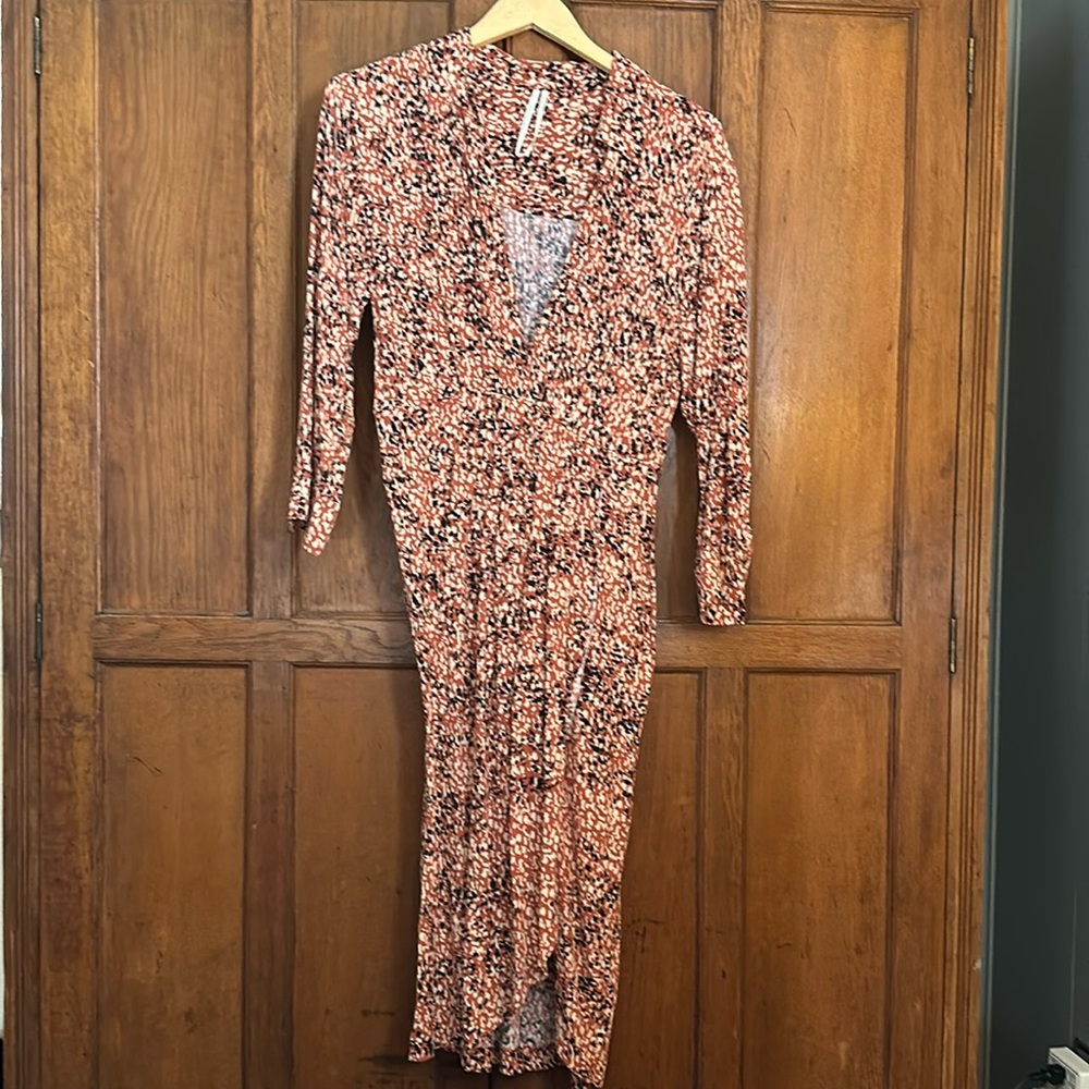 Anthropologie Deep V Faux wrap dress